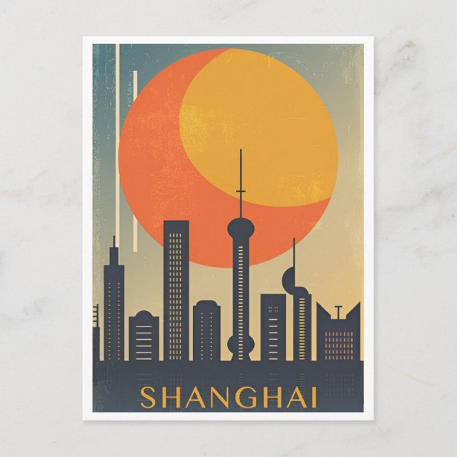 Postal Shanghái, China Vintage China Travel city (Anverso)