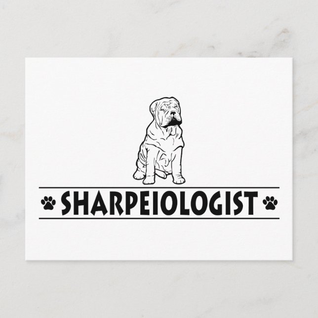 Postal Shar-Pei chino humorístico (Anverso)