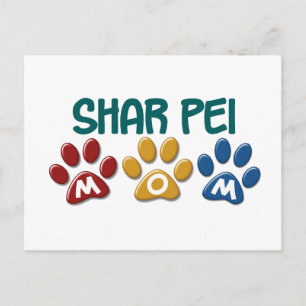 Postal SHAR PEI Mom Paw Print 1
