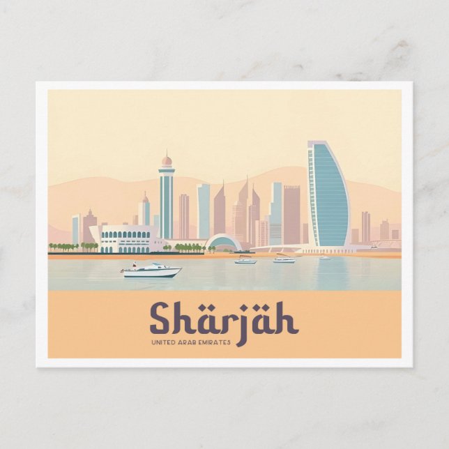 Postal Sharjah UAE Pastel Travel (Anverso)