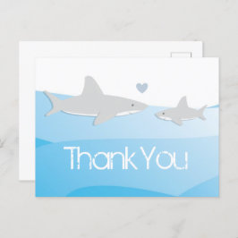 Postal Shark Blue Ocean Baby Shower Gracias