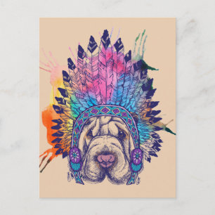 Postal Sharpei, nativo americano jefe indio