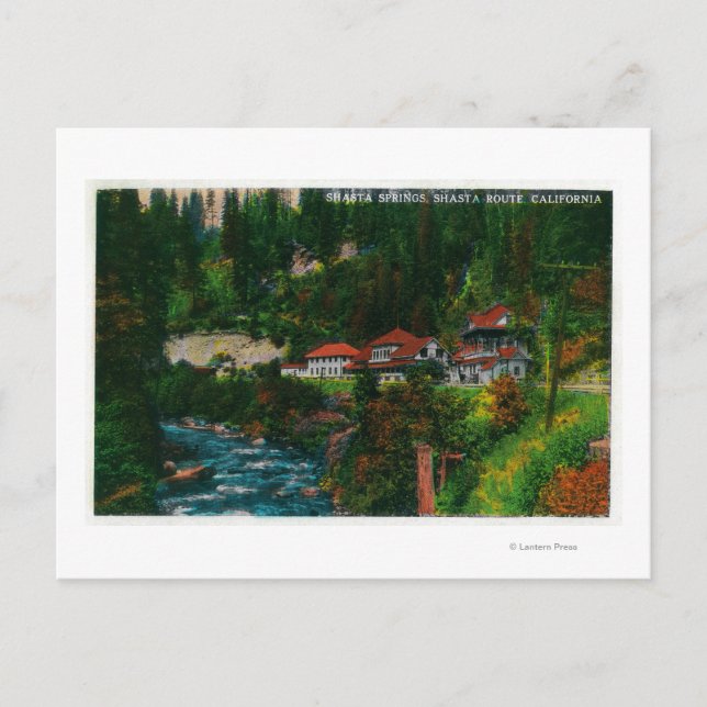 Postal Shasta Springs en la ruta ShastaShasta, CA (Anverso)