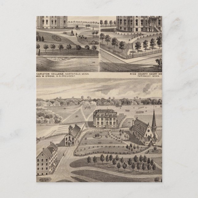 Postal Shattuck School, Faribault Willis Hall, Minnesota (Anverso)