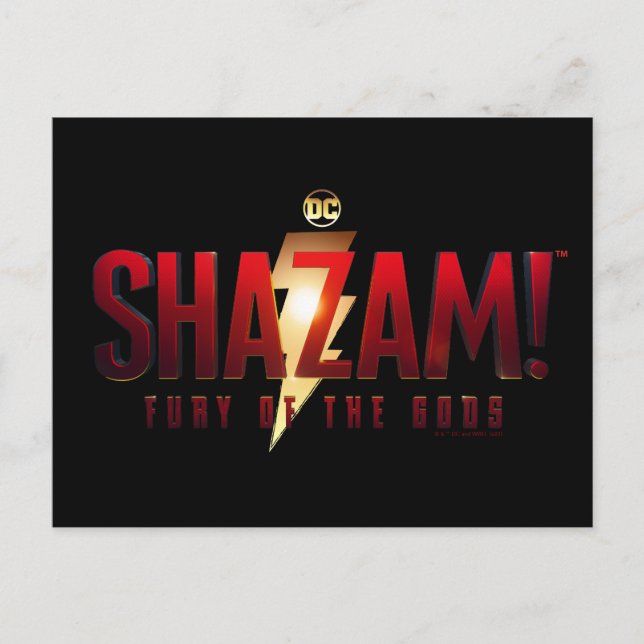 Postal ¡SHAZAM! Furia de los Dioses | Logo de Furia de lo (Anverso)
