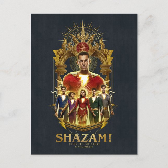 Postal SHAZAM! Furia de los Dioses | Marco SHAZAMily Orna (Anverso)