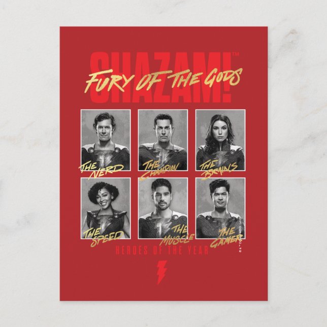 Postal ¡SHAZAM! Furia de los dioses | SHAZAMily Yearbook (Anverso)