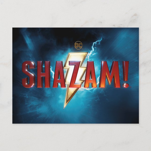 Postal ¡SHAZAM! | Logotipo teatral (Anverso)