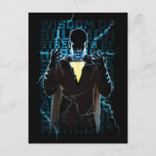 Postal ¡SHAZAM!   Shazam & Abilities Lightning Typography