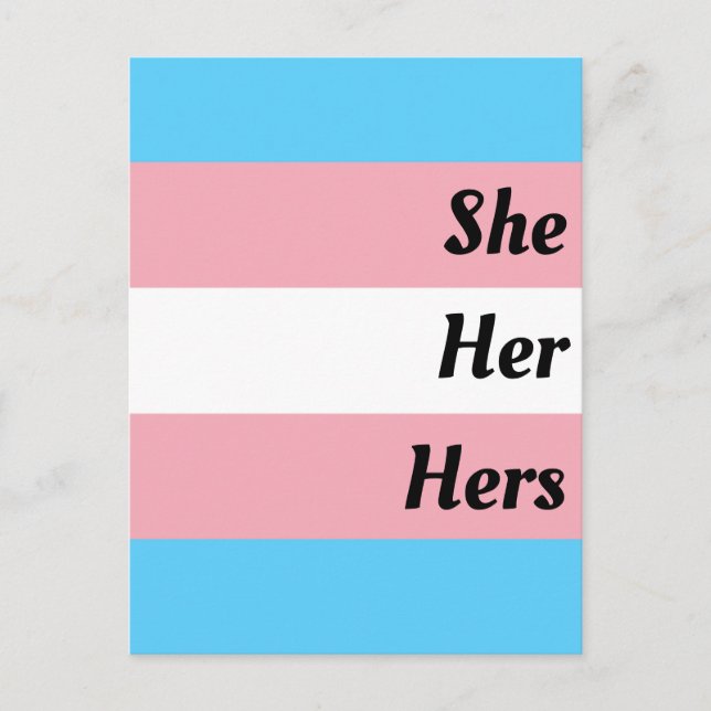 Postal She Her Hers Transgender Pride (Anverso)