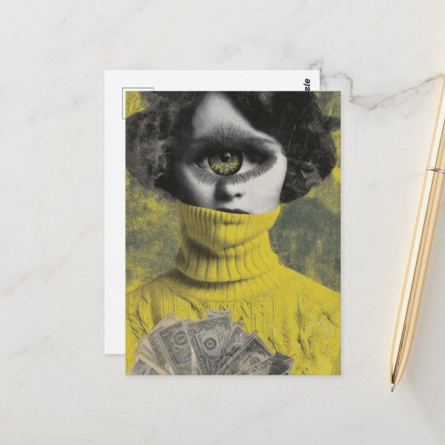 Postal She sees money surreal (Anverso/Reverso In Situ)