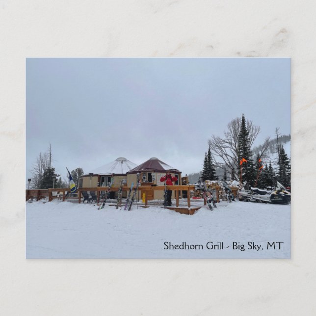 Postal Shedhorn Grill Big Sky, MT (Anverso)