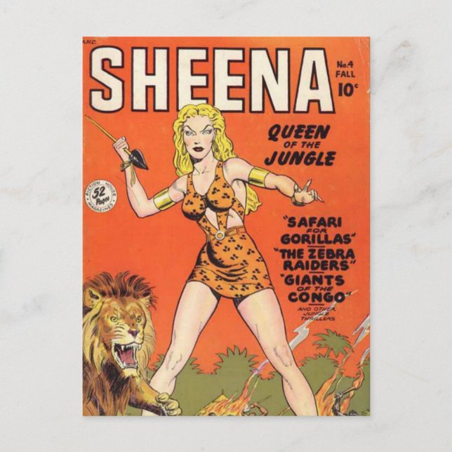 Postal Sheena: Libro de historietas de Jungle Woman (Anverso)