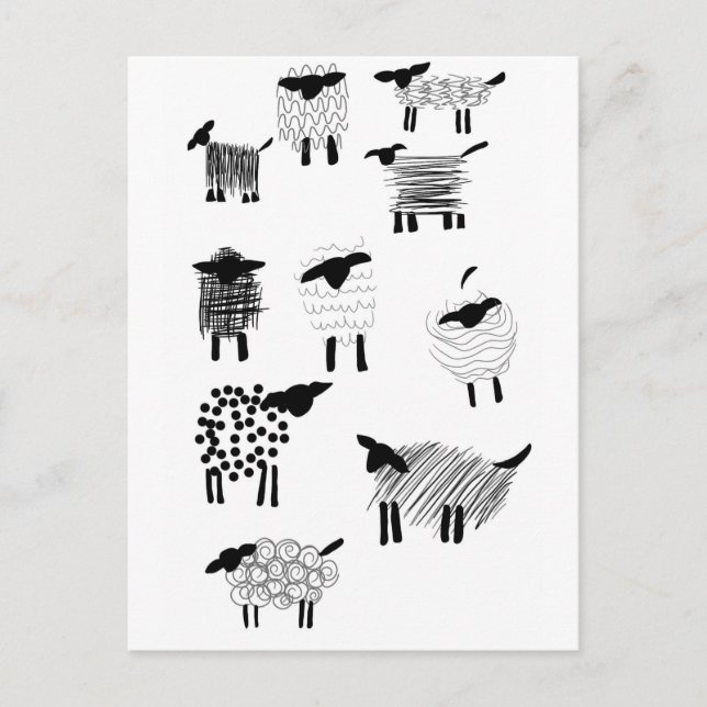 Postal Sheep doodles (Anverso)
