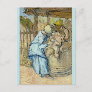 Postal Sheep Shearer tras Millet por Vincent Van Gogh