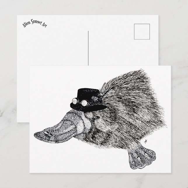 Postal Sheffield, el platypus de Steampunk (Anverso / Reverso)