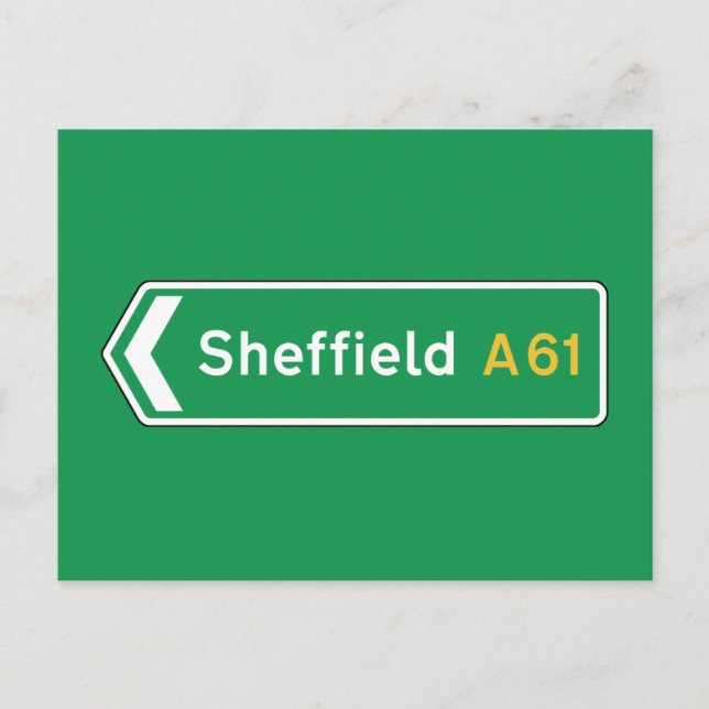 Postal Sheffield, Rótulo de carreteras del Reino Unido (Anverso)