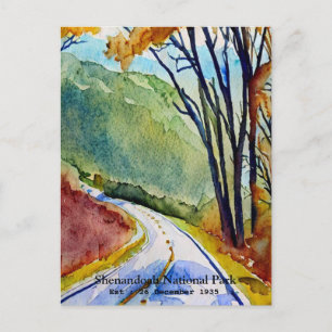 Postal Shenandoah National Park Skyline drive color del a