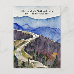 Postal Shenandoah National Park Skyline drive color del a