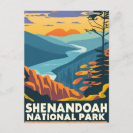 Postal Shenandoah National Park Skyline Water Color