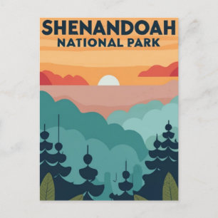 Postal Shenandoah National Park Skyline Water Color