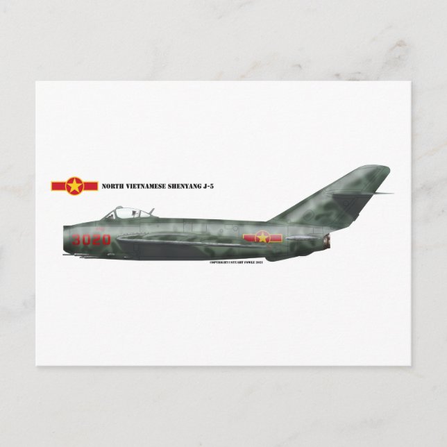 Postal Shenyang J-5 norvietnamita (MiG-17) (Anverso)