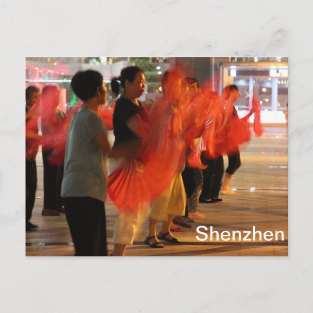 Postal Shenzhen, China - Baile de fans (Anverso)