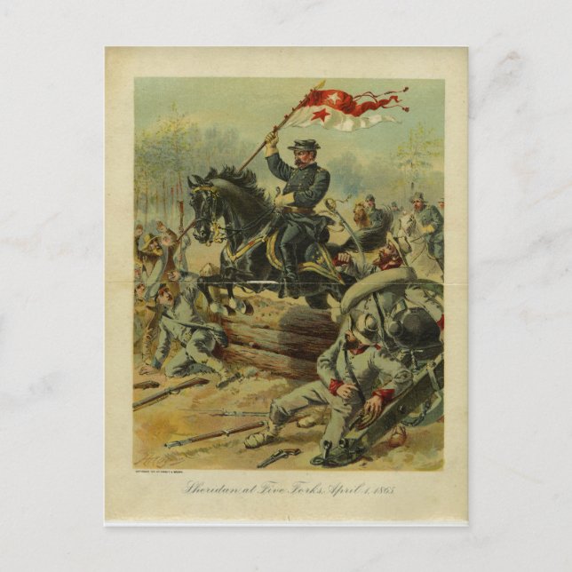 Postal Sheridan en Five Forks por H.A. Ogden (Anverso)