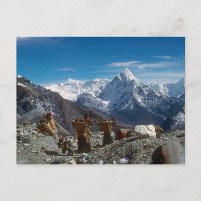 Postal Sherpanis cargando cargas de escalada (Anverso)