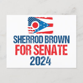 Postal Sherrod Brown por la bandera de Ohio en las elecci
