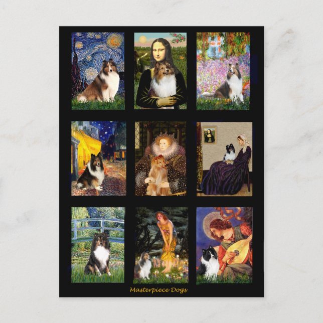 Postal Shetland Sheepdog Masterpiece Composite (Anverso)