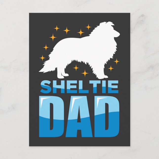 Postal Shetland Sheepdog Puppy Lover Sheltie Dad (Anverso)
