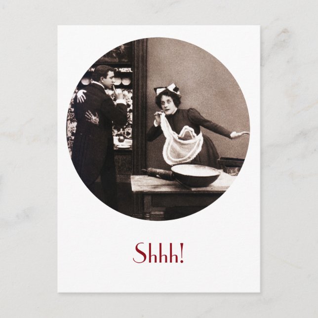 Postal ¡Shhh! Lo que el mayordomo vio - Viñeta de histori (Anverso)