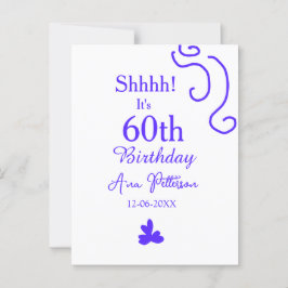 Postal Shhhh es su cumpleaños 60 add nombre púrpura españ