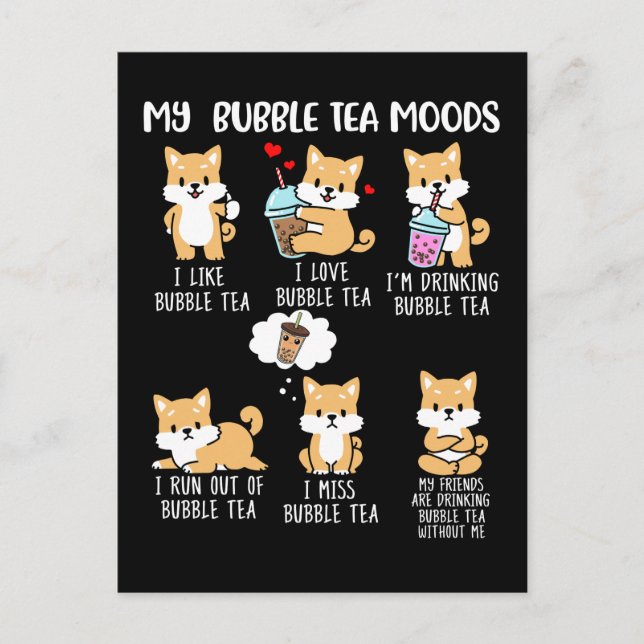 Postal Shiba Inu Bubble Tea Women Boba Tea Bubble Tea (Anverso)