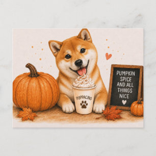 Postal Shiba Inu Invita a Puppaccino con Especias de Cala