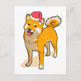 Postal Shiba Inu Santa Claus Navidades de perros