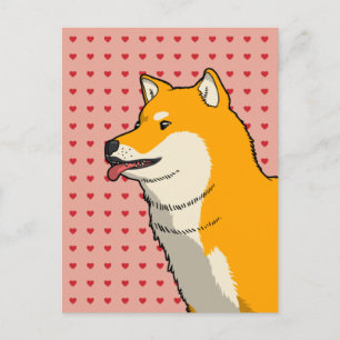 Postal Shiba Love Pink