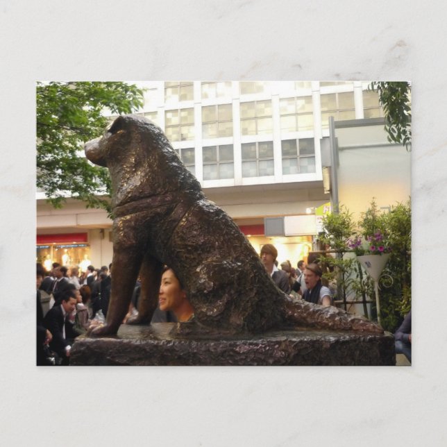 Postal shibuya hachiko sentado (Anverso)