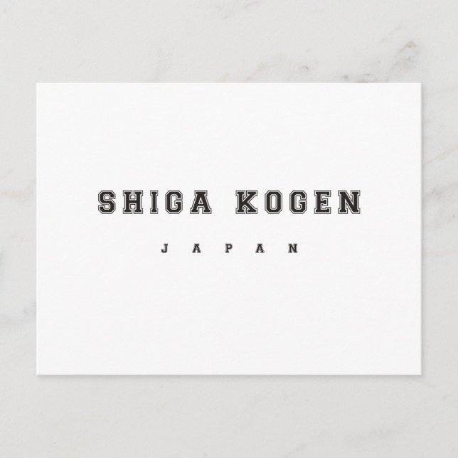 Postal Shiga Kogen Japón (Anverso)