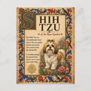 Postal Shih Tzu, Arte de Bestiario Medieval
