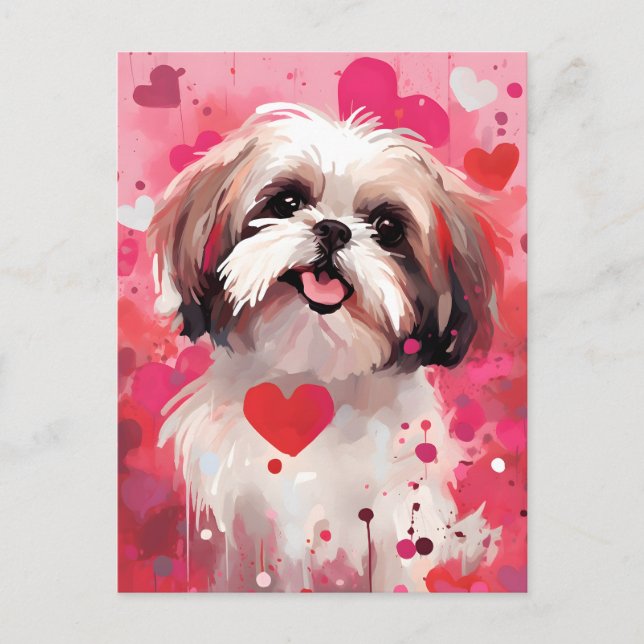 Postal Shih Tzu Día de San Valentín (Anverso)