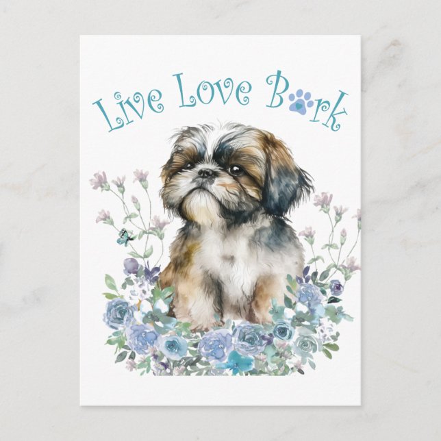 Postal Shih Tzu Dog Mom Floral (Anverso)