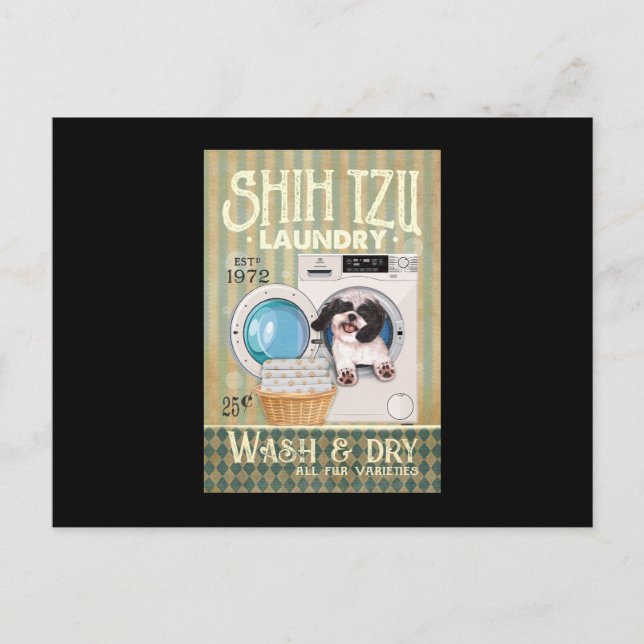 Postal Shih Tzu Lover Cute Shih Tzu Laundry Washing Dog (Anverso)