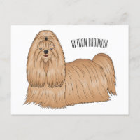 Shih tzu personalizado de pelo largo ilustracion