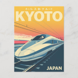 Postal Shinkansen en el atardecer en Kyoto