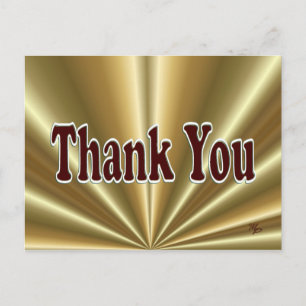 Postal Shiny Gold Gracias Postcard - personalizar