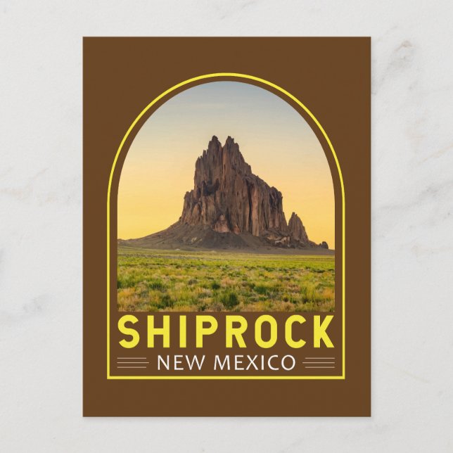 Postal Shiprock New Mexico Retro Emblem Art Vintage (Anverso)