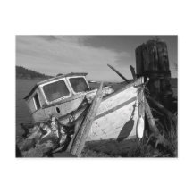 Shipwreck abandonado foto en blanco y negro