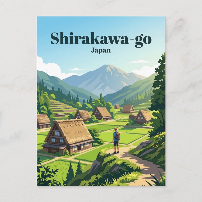 Postal Shirakawa-go Japón (Anverso)